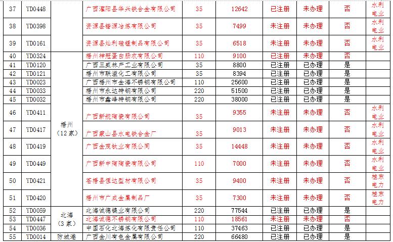 廣西電力市場交易主體名單