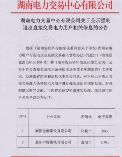 湖南3家直接交易電力用戶被攔在門檻外