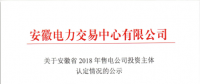 安徽新公示169家售電公司認定的投資主體