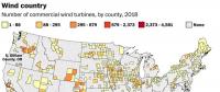 美國風(fēng)機分布地區(qū)發(fā)布