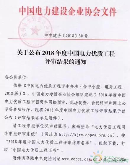 7個風電工程獲獎！2018中國電力優質工程評審結果名單出爐！（附詳細名單）