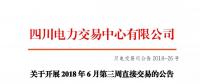 四川關(guān)于開展2018年6月第三周直接交易的公告