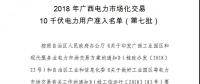 轉發自治區工信委《2018年廣西電力市場化交易10千伏電力用戶準入名單（第七批）》的通知