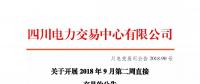 公告 | 四川關于開展2018年9月第二周直接交易的公告