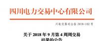 四川9月第4周周交易結(jié)果：合同轉(zhuǎn)讓交易成交電量52萬兆瓦時