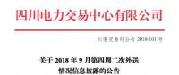 四川9月第四周二次外送情況信息披露：送浙江（賓金）月計劃10億千瓦時