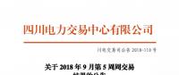 四川2018年9月第5周周交易結(jié)果