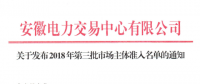 安徽2018年第三批市場主體準入名單