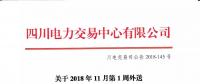 公告 | 四川關于2018年11月第1周外送情況信息披露的公告