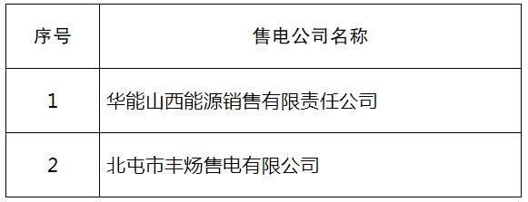 山東公示北京推送的11家售電公司