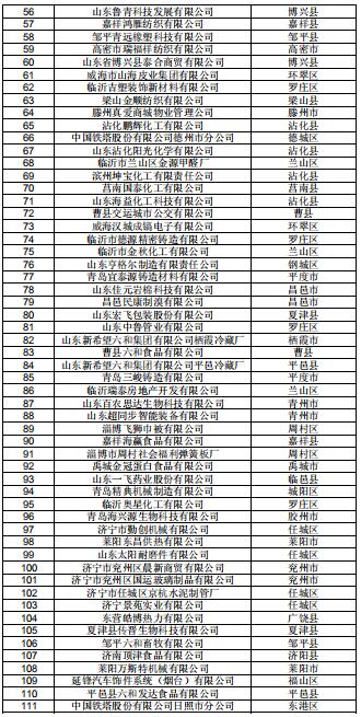  山東公示2019年2月新增已完成注冊的206家電力用戶