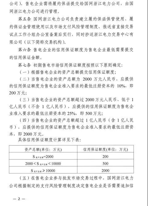 新規！浙江擬按售電企業資產總額繳納保函 最高2000萬