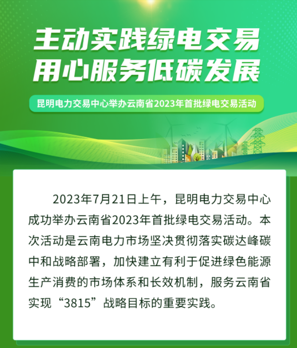 云南省2023年首批綠電交易活動完成