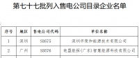 廣東第七十七批列入售電公司目錄企業名單